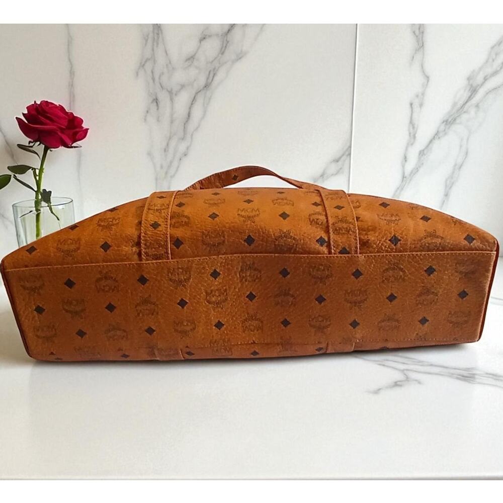 Authentic MCM Visetos Vintage LG Dome Shoulder Bag Cognac Monogram MSRP $1,450 - Picture 12 of 16